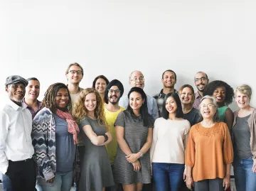 A group of people standing together 